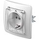 Priza 2P+E TEM, cu capac transparent, incastrata, alb, IP44, Ekonomik, VE11PT