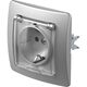 Priza 2P+E TEM, cu capac transparent, incastrata, argintiu, IP44, Ekonomik, VE13ST