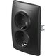 Priza 2P+E, TEM, dubla, incastrata, negru lucios, Ekonomik, VE16NBKS