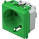 Priza modulara 2P+E TEM, verde, 2M, 16A, Modul, VM10GR