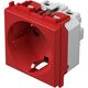 Priza modulara 2P+E TEM, rosu, 2M, 16A, Modul, VM10RD