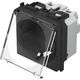 Priza modulara 2P+E TEM, negru mat, cu capac transparent, 2M, 16A, Modul, VM11BT