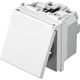 Priza modulara 2P+E TEM, alb, cu capac opac, 2M, 16A, Modul, VM11PP