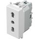 Priza modulara 2P+E TEM, alb, 1M, 10A, Modul, P17/11+KS, VM30PW