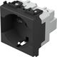 Priza modulara 2P+E TEM, negru mat, 2M, 16A, Modul, schuko/italia, VM31SB