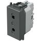 Priza modulara 2P+E TEM, antracit, 1M, 10A, Modul, P11+KS, VM33AT