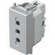 Priza modulara 2P+E TEM, argintiu, 1M, 10A, Modul, P11+KS, VM33ES