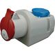Priza/stecher combinat trifazic/schuko ETI, IP44, aplicata, 3P+E, 32/16A , 004482052
