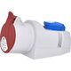 Priza/stecher combinat trifazic/schuko ETI, IP44, aplicata, 3P+N+E, 32/16A , 004482053