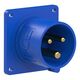Stecher monofazic PCE, IP44, aplicat, 2P+E, 16A , 613-6f6