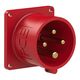 Stecher trifazic PCE, IP44, aplicat, 3P+E, 16A , 614-6f3