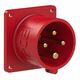 Stecher trifazic PCE, IP44, aplicat, 3P+E, 16A , 614-6f6