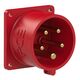 Stecher trifazic PCE, IP44, aplicat, 3P+N+E, 16A , 615-6f6