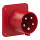 Stecher trifazic PCE, IP44, aplicat, 3P+N+E, 63A , 6351-6k