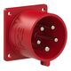 Stecher trifazic PCE, cu inversarea fazelor, IP44, aplicat, 3P+N+E, 32A , 25212-rc