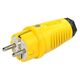 Stecher monofazic PCE, industrial/schuko, galben/negru, IP44/54, mobil, 2P+E, 16A , 0511-es