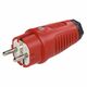 Stecher monofazic PCE, industrial/schuko, rosu/negru, IP44/54, mobil, 2P+E, 16A , 0511-rs