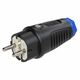 Stecher monofazic PCE, industrial/schuko, negru/albastru, IP44/54, mobil, 2P+E, 16A , 0511-sb