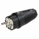Stecher monofazic PCE, industrial/schuko, negru/negru, IP44/54, mobil, 2P+E, 16A , 0511-ss