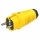 Stecher monofazic PCE, industrial/schuko, galben/negru, IP44/54, mobil, 2P+E, 16A , 0512-es