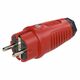 Stecher monofazic PCE, industrial/schuko, rosu/negru, IP44/54, mobil, 2P+E, 16A , 0512-rs