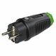 Stecher monofazic PCE, industrial/schuko, negru/verde, IP44/54, mobil, 2P+E, 16A , 0512-shu