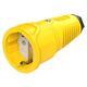 Priza monofazica PCE, industrial/schuko, galben/negru, IP44/54, mobila, 2P+E, 16A , 2510-es