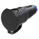 Priza monofazica PCE, industrial/schuko cu capac, negru/albastru, IP44/54, mobila, 2P+E, 16A , 2511-sbc