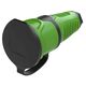 Priza monofazica PCE, industrial/schuko cu capac, verde/negru, IP44/54, mobila, 2P+E, 16A , 2511-us