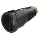 Priza monofazica PCE, industrial/schuko, negru/verde, IP44/54, mobila, 2P+E, 16A , 2520-shu