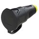 Priza monofazica PCE, industrial/schuko cu capac, negru/galben, IP44/54, mobila, 2P+E, 16A , 2521-she