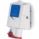 Priza combinata trifazica/schuko Scame, IP44/54, aplicata, 3P+N+E, 16/16A , 513.1657-DN
