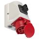 Priza combinata trifazica/schuko PCE, IP44, mobila, 3P+N+E, 16/16A , 75915-6