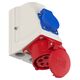 Priza combinata trifazica/schuko PCE, IP44, mobila, 3P+N+E, 16/16A , 9215-6w