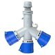 Priza/stecher combinat monofazic/monofazic PCE, IP44, mobila, 2P+E, 16/16A , 9432006