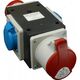 Priza/stecher combinat trifazic/schuko SEZ, IP44/54, aplicata, 3P+N+E / 2P+E, 16/16A , ROP 1653-2xVZ/S