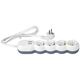 Prelungitor 4 posturi Wconn, 2P+E+2xUSB, 5 metri, alb/gri, 16A