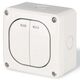 Intrerupator dublu Scame, aplicat, alb, IP66, Protecta, 137.5021