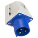 Stecher monofazic PCE, IP44, aplicat, 2P+E, 32A , 523-6
