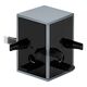 Element de conectare intermediar pentru baghete LED, cub, negru/argintiu, 76x68x61mm Eglo