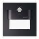 Spot LED cu senzor de miscare, patrat, negru, 2.4W, 230VAC, incastrat trepte/perete, albastra, IP20, MM, Skoff