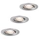 Set 3 spoturi LED Coin, dimabile, incastrate, mobile, rotunde, crom satinat, 4.2W, 2700K, IP23, Nova mini LED, Paulmann, 929.73