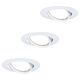 Set 3 spoturi LED Coin, dimabile, incastrate, mobile, rotunde, alb, 5W, 3000K, IP23, Base LED, Paulmann