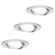 Set 3 spoturi LED Coin, mobile, incastrate, rotunde, argintiu, 6.5W, 2700K, IP23, Nova LED, Paulmann