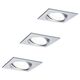 Set 3 spoturi LED Coin, mobile, incastrate, patrate, argintiu, 6.5W, 2700K, IP23, Nova LED, Paulmann