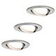 Set 3 spoturi LED GU10, dimabile, incastrate, mobile, rotunde, crom satinat, 6.5W, 2700K, IP23, Nova LED, Paulmann