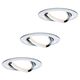 Set 3 spoturi LED Coin, dimabile, incastrate, mobile, rotunde, crom, 6.5W, 2700K, IP23, Nova LED, Paulmann