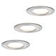 Set 3 spoturi LED Coin, dimabile, incastrate, fixe, rotunde, crom satinat, 6.5W, 2700K, IP44, Nova LED, Paulmann
