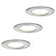 Set 3 spoturi LED Coin, dimabile, incastrate, fixe, rotunde, crom satinat, 6.8W, 2700K, IP44, Nova Plus LED, Paulmann, 938.73
