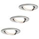 Set 3 spoturi LED Coin, dimabile, incastrate, mobile, rotunde, argintiu, 6.8W, 2700K, IP23, Nova Plus LED, Paulmann, 938.78
